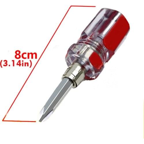 1/4" Mini Radish head magnetic dual-use telescopic screwdriver word cross plum blossom flat mouth ultra short small screwdriver