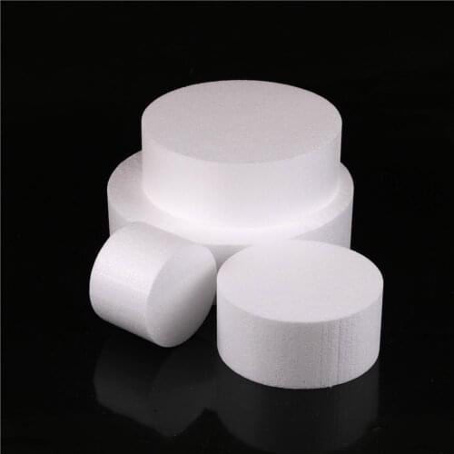 1PCS White 4/6/8/10 inch Round Styrofoam Foam Cake Dummy Sugarcraft Flower Decor Patrice Model