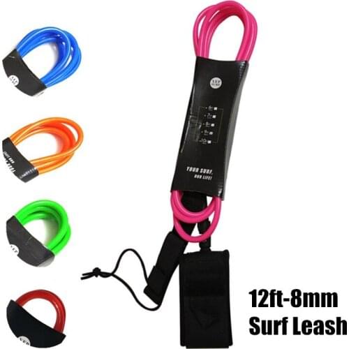 1pc Surfboards Leash 12ft 8mm Length Sports Surfboard Leash Surf Leash Laisse Surf water sport