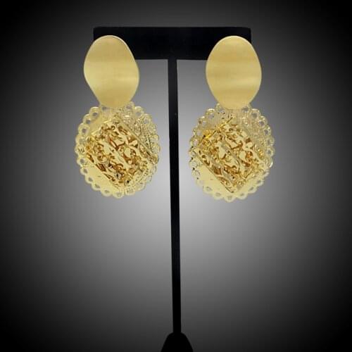 2017 Guangzhou Yulaili Free Delivery Top Quality Brazilian Gold Color Ladies Earrings