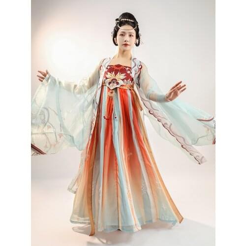 2021 chinese hanfu dress ancient performance stage costume embroidered retro hanfu cosplay costume song dynasty oriental dress