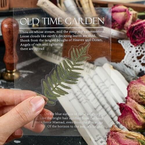 40pcs/pack Old Time Garden Series Green Plants PET Sticker Junk Journal Decoration Stickers DIY Diary Scrapbooking Label Sticker