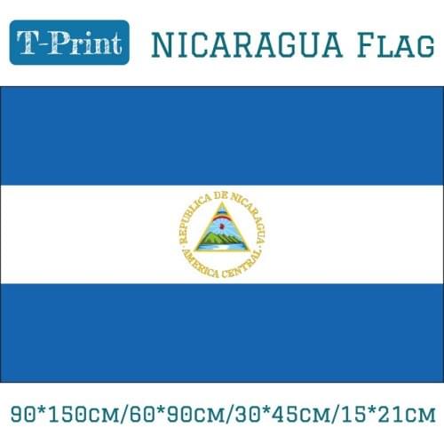 90*150cm/60*90cm/30*45cm/15*21cm Nicaragua National Flag 3x5ft Hanging Flag with Brass Metal Holes