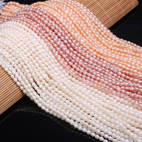 Natural Freshwater Pearl Beads High Quality Rice Shape Punch Loose Beads for DIY Elegant Necklace Bracelet Jewelry Making