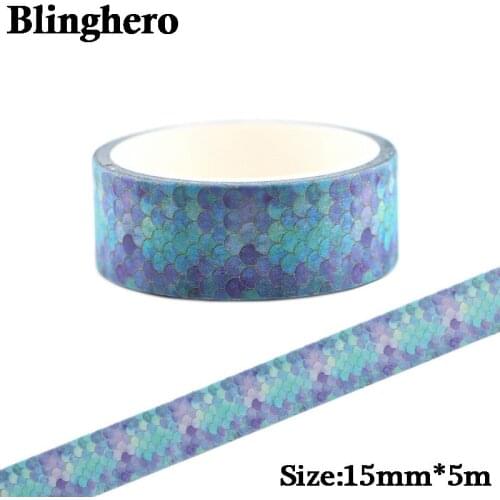 CA334 15mmX5m Kawaii Girl Decorative Fish Scale Washi Tape DIY Scrapbooking Masking Tape School Office Adhesive Tapes