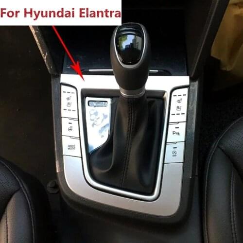 For Hyundai Elantra Avante 2016 2017 6th Chrome Car Interior Center Control Consoles Gear Box Cover Trim Protectors Molding 2018