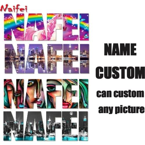 Photo Custom Name Diamond Painting Full Square Picture Rhinestones Diamond Embroidery Cartoons Name Letter Customized