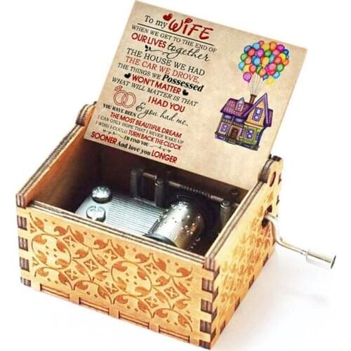 Engraved Music Box - You are My Sunshine, Gift for Wife from Husband - Sooner And Love You Longer