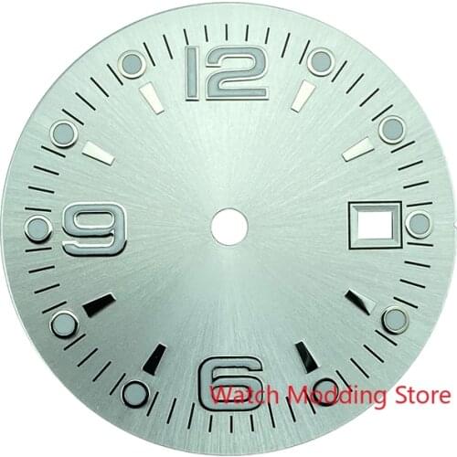 31.5mm Blue/Black/White 12 Hours Sterile Watch Dials Set For ETA2824 Miyota8215 DG2813 Mov't Big Marker Green Luminous Numbers
