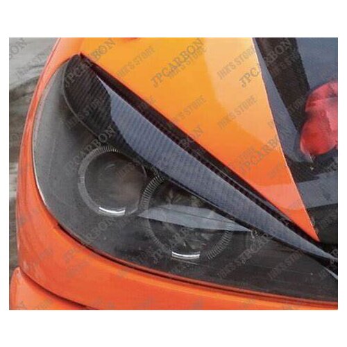 Carbon Fiber Headlight Lamp Covers Eyelids Eyebrows for 1998-2008 Peugeot 206 206cc
