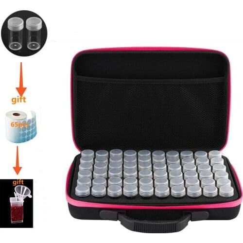 New 60 bottles of diamond painting box toolbox storage box luggage bracket handbag zipper design shockproof and durable gift