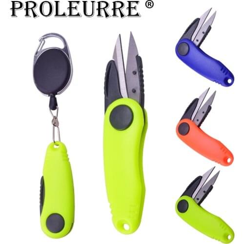 Proleurre Fishing Quick Knot Tool Shrimp-Shaped Stainless Steel Fish Use Scissors Accessories Folding Fishing Line Cut Clipper