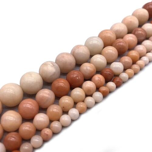Wholesale Natural Stone Pink Aventurine Beads Round Smooth Loose Beads For Jewelry Making Fit DIY Bracelet 4 6 8 10 12MM