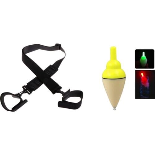 110cm Fishing Rod Carry Strap Sling Band with Led Electronic Fishing Float Seawater Sea Rock Plastic Fishing Float