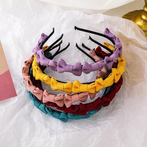 MWsonya New Fashion Lovely Cotton Bow Hairbands for Women Students Hair Bath Wide Turban Headband Hair Accessories