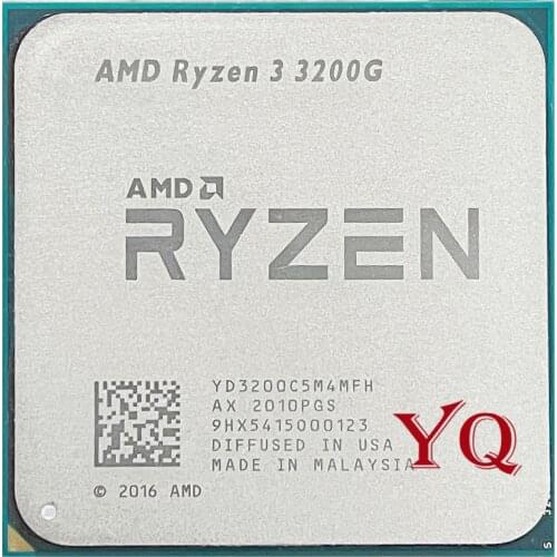 AMD Ryzen 3 3200G R3 3200G 3.6 GHz Quad-Core Quad-Thread 65W CPU Processor L3=4M YD3200C5M4MFH Socket AM4