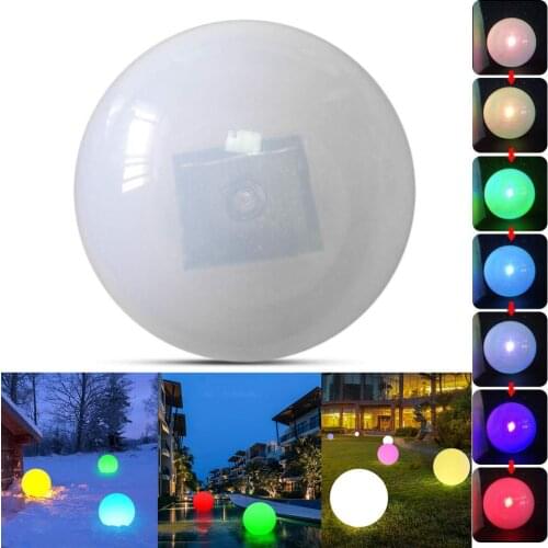 Multicolor LED Solar Ball Light Outdoor Swimming Pool Floating Light Underwater Ball Lamp for Yard Pond Garden Pool Home Decor