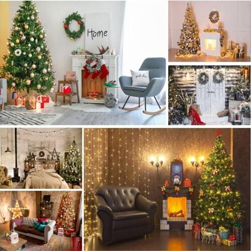 Christmas Indoor Theme Photography Background Christmas tree Children Portrait Backdrops For Photo Studio Props 21523 DYH-04
