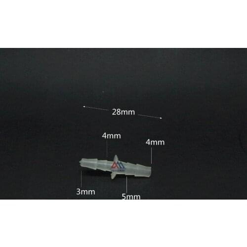 3mm*4mm Straight Reducing Connector Plastic Fitting Barbed Reducing Connector