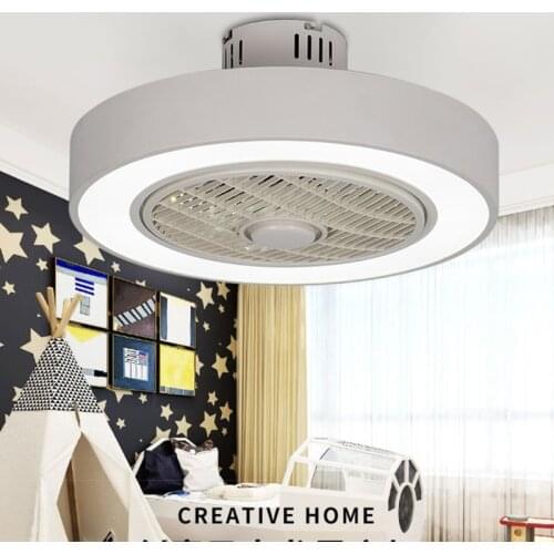 50cm Modern white painted iron ceiling fan light app remote control crystal decorative acrylic lighting dimmable bedroom lamp
