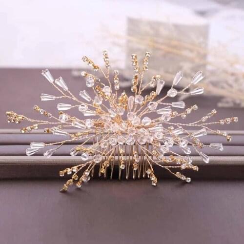 Gorgeous Bridal Bougainvillea Crystal Hair Comb Hair Clip Wedding Engagement Hand-Woven Headdress Hair Accessory Jewelry Gift