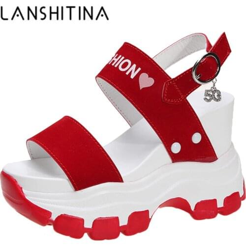 New Arrival 2020 Summer Platform Sandals Women 10.5CM Wedges Thick Bottom Beach Casual Shoes Comfortable Buckle Sandals Sneakers
