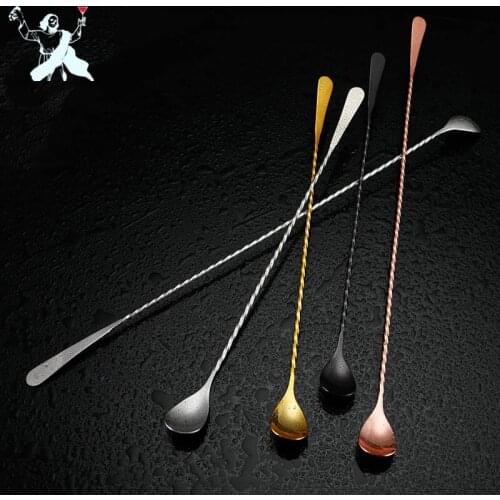 304 Stainless Steel Cocktail Bar Spoon 40CM Hoffman Drink Mixer Bar Stirring Mixing Spoon Bar Spoons