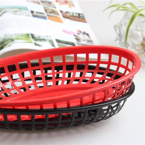 9.5'' Plastic Fast Food Basket Hot Dog Serving Trays Dozen Plastic Plates Dinner Plate Restaurant Bar Accessories Tool