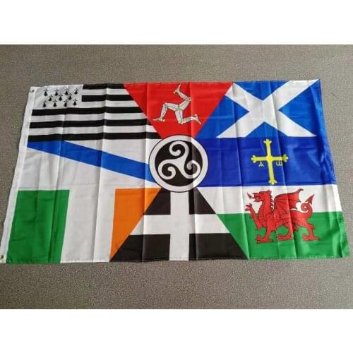 90*150cm European Pan Celtic Nations Flag Ireland Scotland Wales Brittany