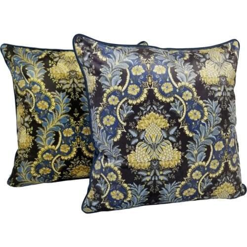 Classic Print Damask PatternsVelvet Decorative Pillow Case Home Sofa Chair Pipping Cushion Cover 45x45cm 1pc/lot