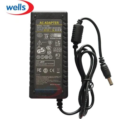 12V 5A LED Adapter DC Power Supply For 5050 3528 Led Strip