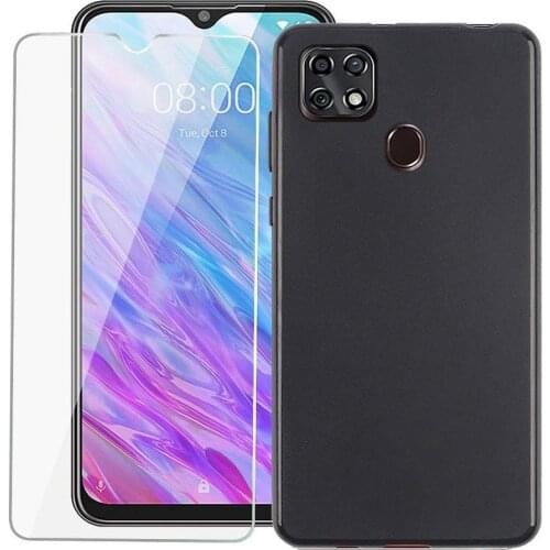 For ZTE Blade 20 Smart 10 Smart Case Black Soft Case with Black Full Tempered Glass ZTE Blade 20 Case For ZTE BLADE V2020 VITA