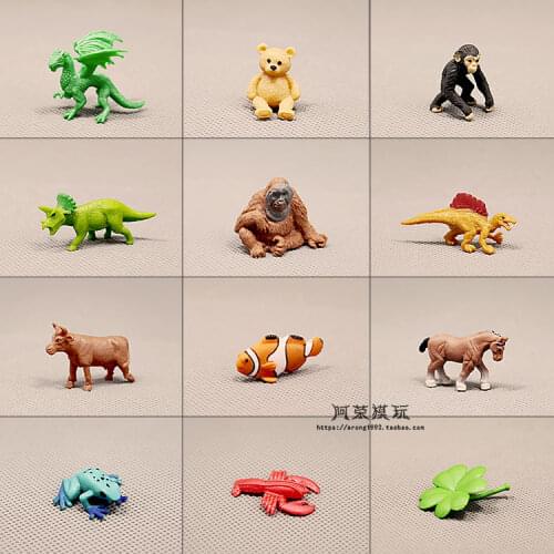 Wild Animal Dinosaur Orangutan Clownfish Model Fairy Garden Moss Miniature Horse Tyrannosaurus Decor Action Figure Figurine Toys
