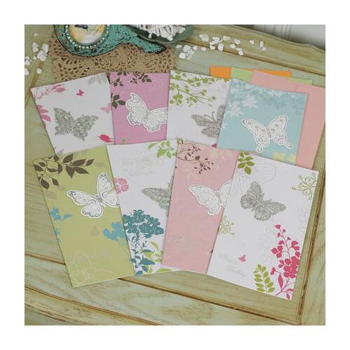 Eno Greeting Glitter Butterfly Greeting Cards Handmade Business Friend Message Cards