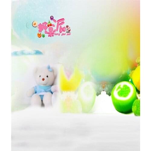 Frints Cute Cartoon Bear Photography Backdrops Photo Props Studio Background 5x7ft