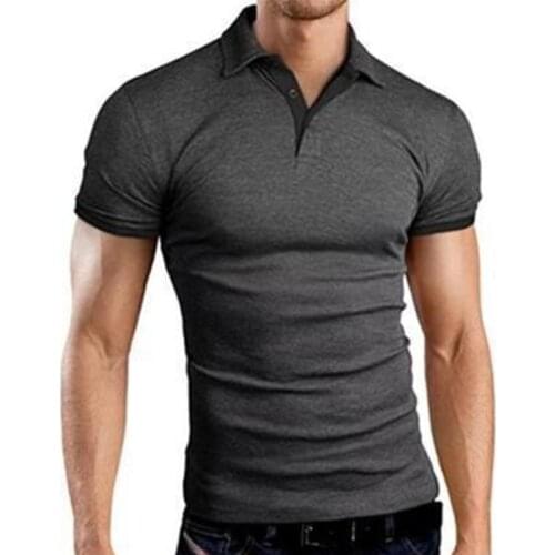 2021Summer New Mens T-shirt Solid Color Lapel Running Sports Casual Fashion Slim T-shirt Men Tshirts Mens Clothing Sweatshirt