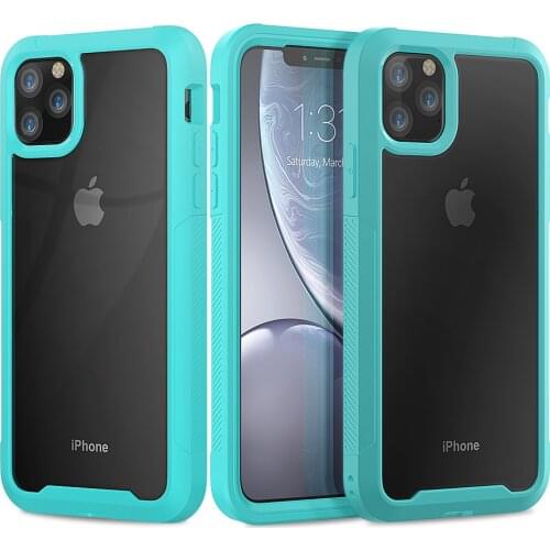 Hybrid Shockproof Armor Cover For iPhone 12 11 Pro XS Max XR X 8 7 6S 6Plus SE 2020 Transparent Back PC TPU Full Protective Case