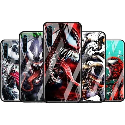 Venom Marvel cool for Xiaomi Redmi K40 K30 K20 Pro Plus 9C 9A 9 8A 7 Luxury Shell Tempered Glass Phone Case Cover