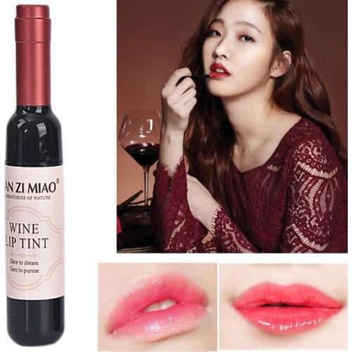 LEARNEVER New Arrival Wine Red Korean Style Lip Tint Baby Cosmetic Lip For Women gloss red lips Makeup Lip Liquid Lipstick Z5E3