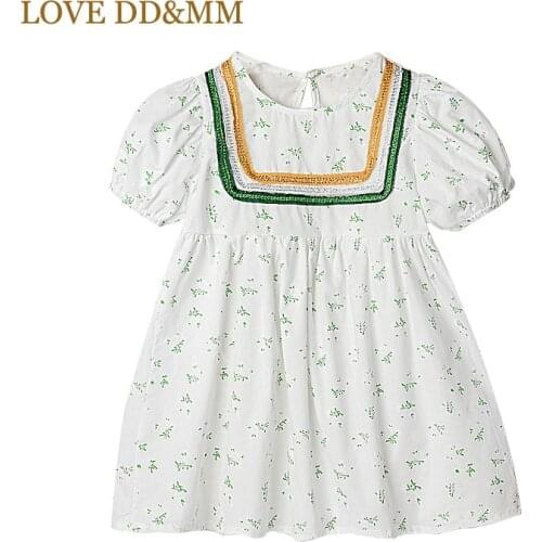 LOVE DD&MM Girls Print Dresses 2021 Summer Casual Flower Comfortable Dress Kids Sweet Costume Children Party 3-7 Y