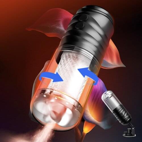 Male Masturbator Cup Automatic Rotation Sex Toy For Men Real Vagina Pocket Voice Vacuum Sucking Blowjob Pussy Aircraft Cup