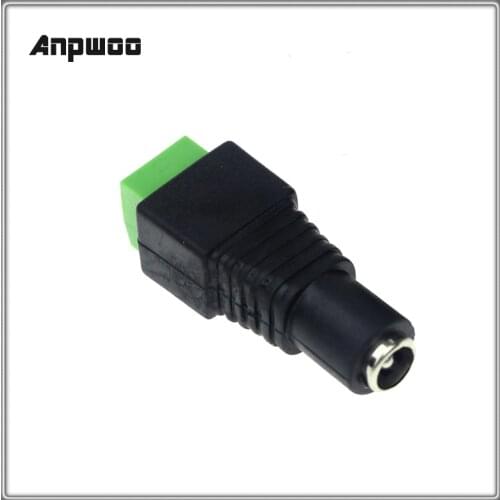 New DC 12V Power Plug Adapter Female 2.1 x 5.5mm Connector for CCTV Single Color LED Strip Light DC Jack Plug by Anpwoo DC04