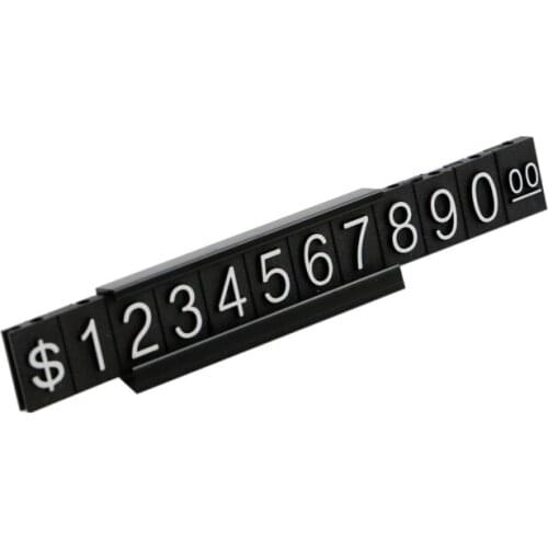 Price Cube Clear Digit Stick Showcase Price Tags black digit cube Showcase plastic shelf price strip