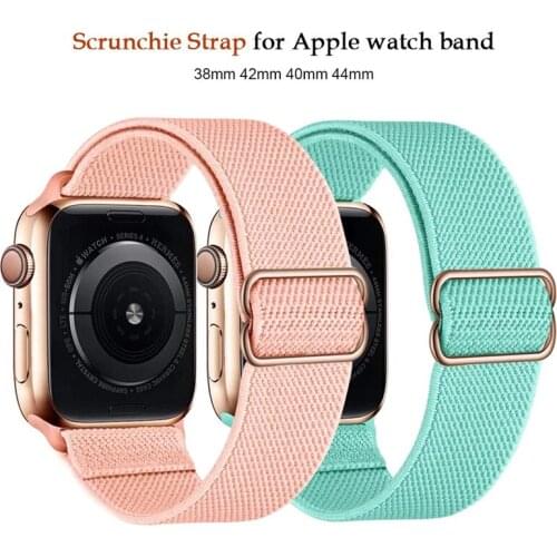 Nylon Loop Strap for Apple Watch Band 6 38mm 40mm 42mm 44mm Iwatch Series 6 5 4 3 2 Bohemia Elastic Watch Replacement Strap