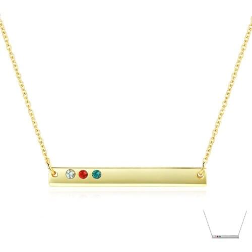 SILVERHOO S925 Sterling Silver Long Strip Pendant Women Necklace Simple Light Luxury Austria Crystal Chains Fine Jewelry 2021