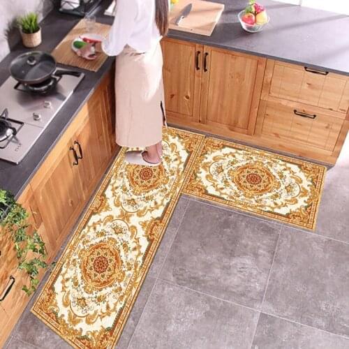Modern Simple Kitchen Mat Waterproof Oil-Proof Rug Entrance Hallway Mat Anti-Skid Bathroom Carpet Long Carpet Bedside Bianket