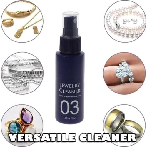 Jewelry Cleaner Ring Care Lotion Multipurpose Anti-tarnish Cleaner Metal Gem Cleaning Spray Bottle 50ml