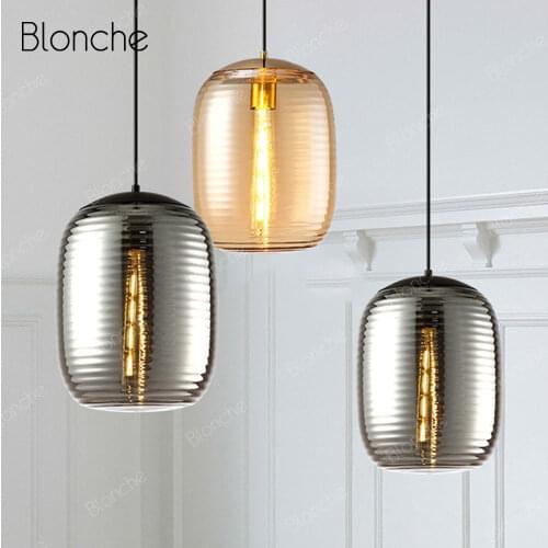 Industrial Glass Pendant Lamp Minimalist Modern LED Pendant Lights Indoor Kitchen Dining Room Bar Loft Decor Lighting Fixtures