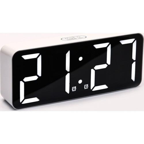 LED Alarm Clock with 3 Levels Brightness 12/24Hour Display Snooze Temperature Desk Bedroom Bedside Clock Modern Decoration