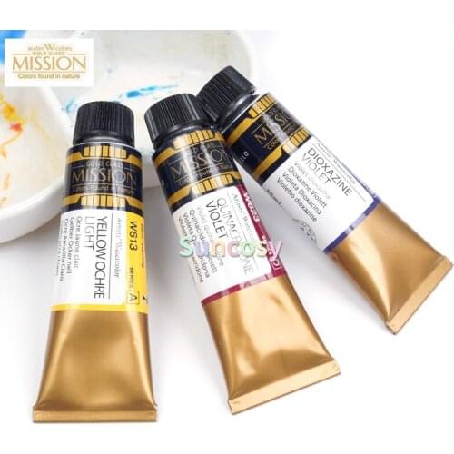 MIJELLO Mission Gold Class Pure Pigment Water Color Paint Tube 15ml ABCDG Grade Summary Single Color Painting Supplies